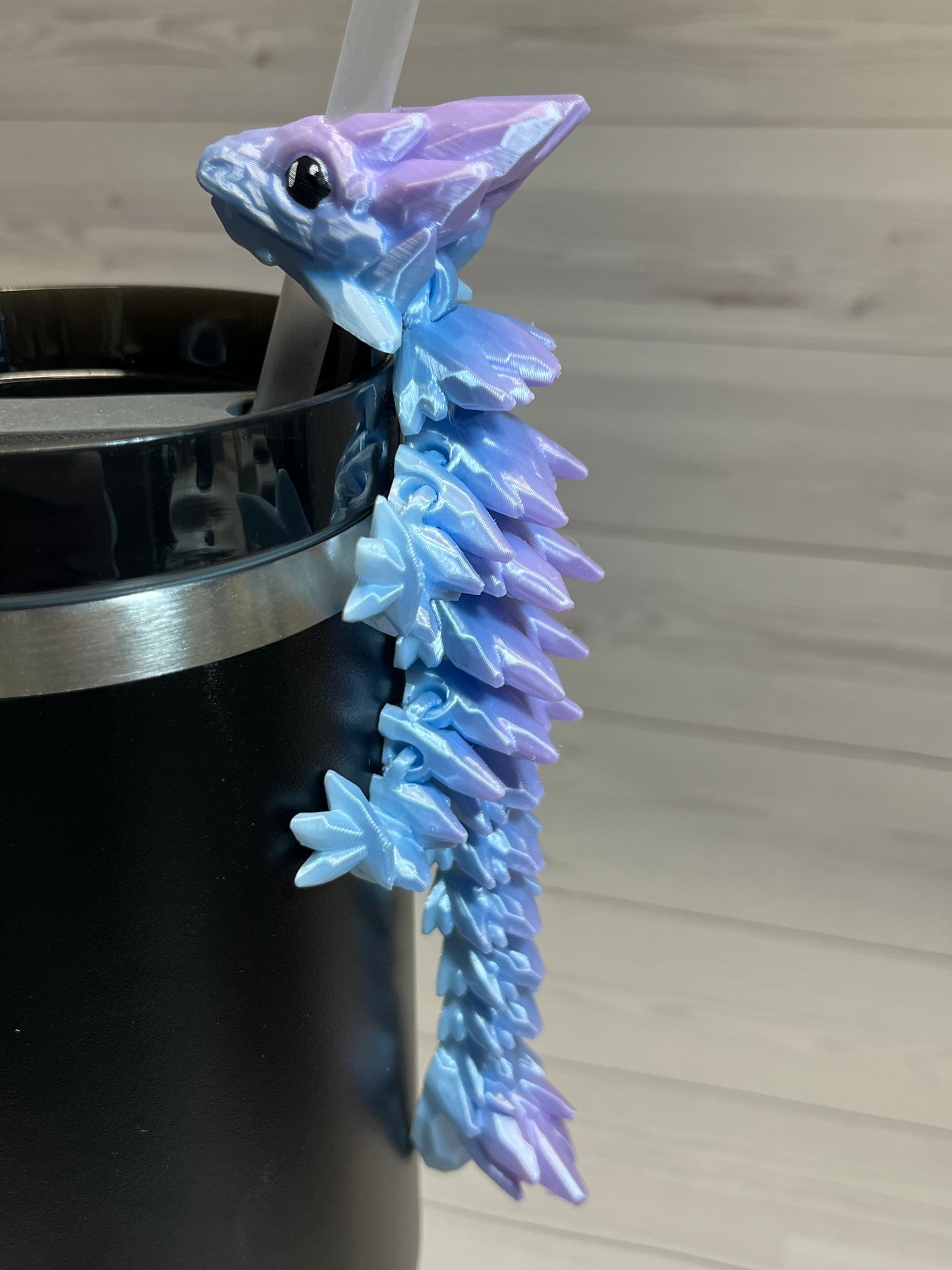 Dragon Straw Buddy- Gradient White/Purple/Blue