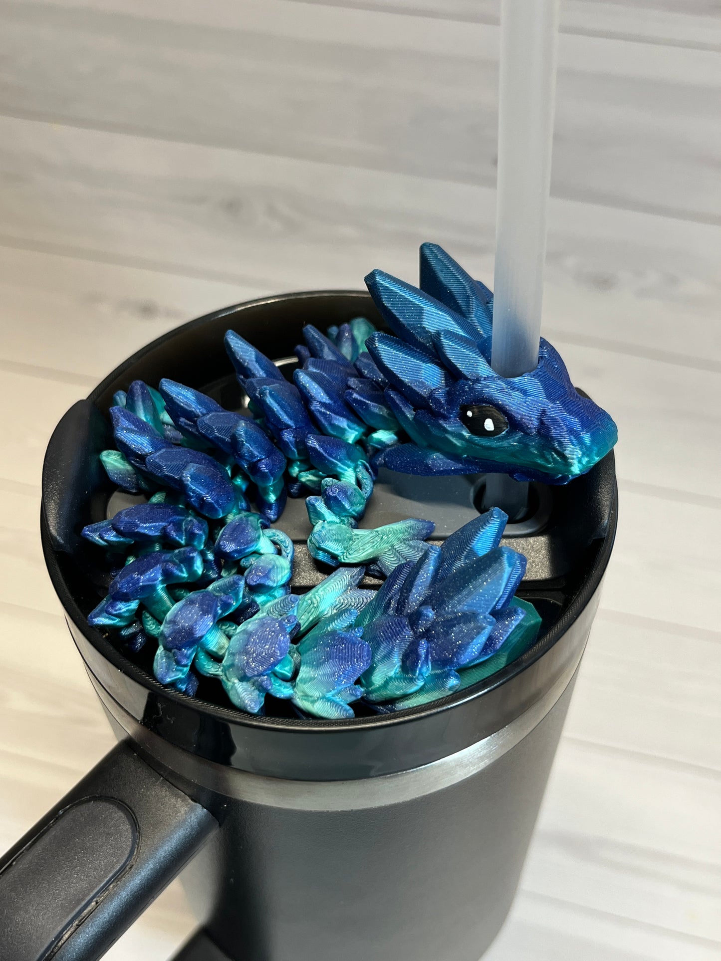 Dragon Straw Buddy- Green forge Blue