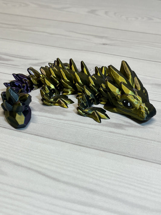 Gemstone Dragon- Tri Black/Gold/Purple