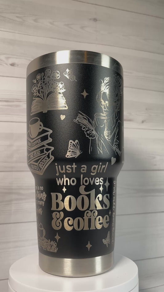 Books and Coffee 30 oz tumbler