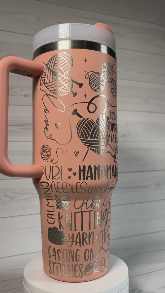 Crafting- Knitting 40 oz tumbler