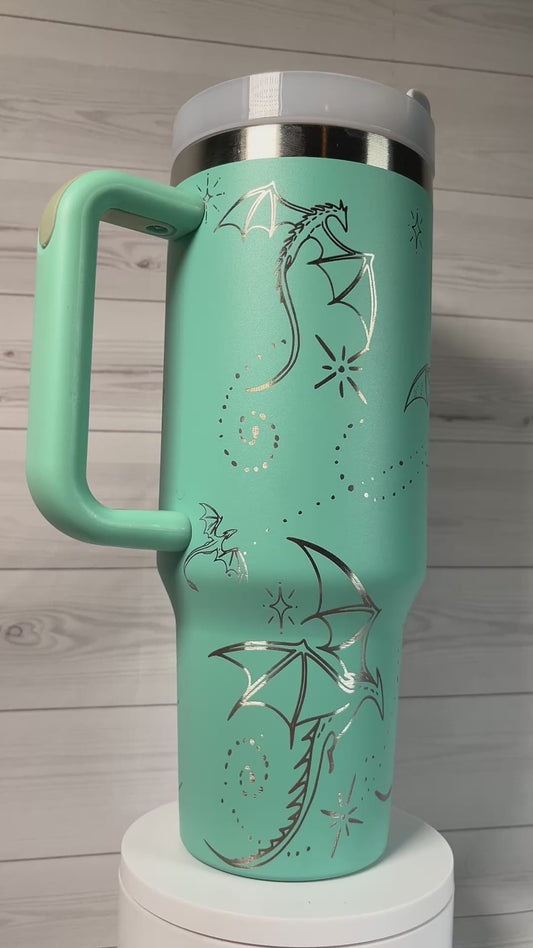 Whimsical Dragons 40 oz tumbler